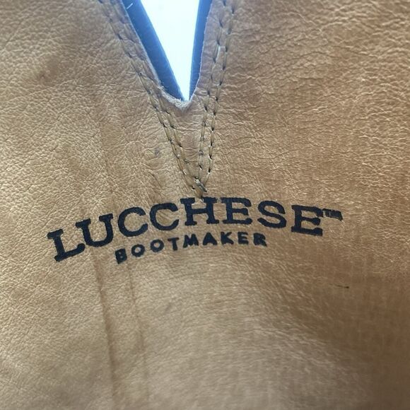 Womens 6.5B Lucchese Bootmaker Brown Bison Square Toe Cowboy Western Boots - Picture 10 of 12